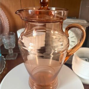 Elegant Pink Depression Glass Pitcher